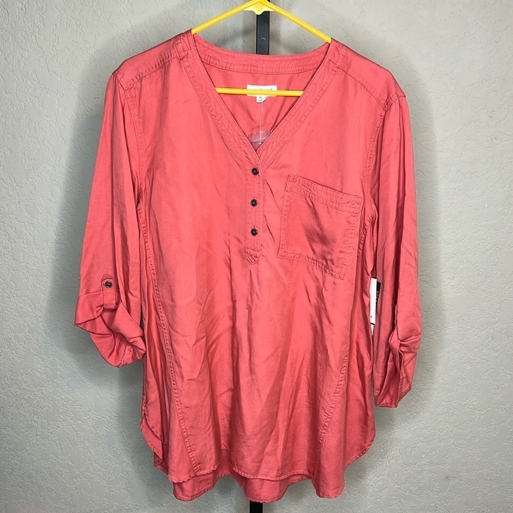 374 - Westbound NWT Coral Long Sleeve Top, Size Petite Large